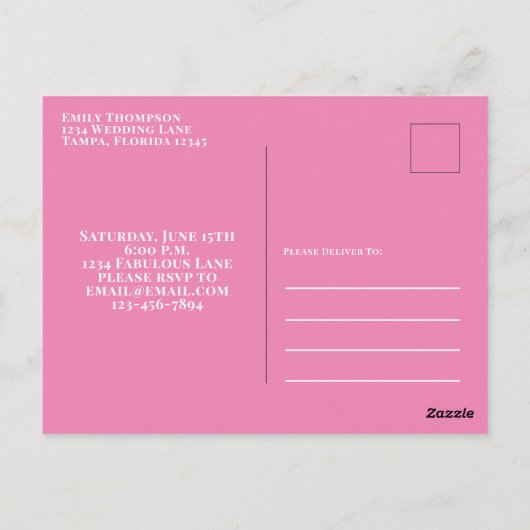 50-jarige verjaardag en Fabulous Photo Pink Cockta Briefkaart (Achterkant)