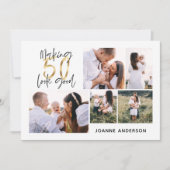 50-jarige verjaardag multi-foto maken feestdagenkaart (Voorkant)