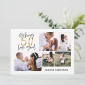 50-jarige verjaardag multi-foto maken feestdagenkaart (Staand voorkant)