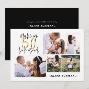 50-jarige verjaardag multi-foto maken feestdagenkaart