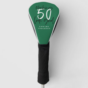 50-jarige verjaardag-typografie golfheadcover