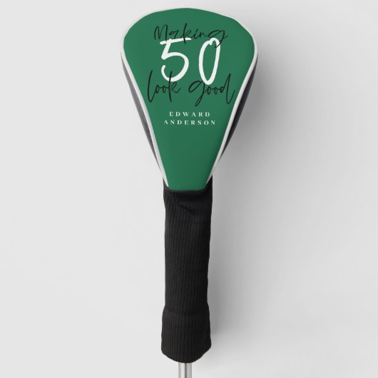 50-jarige verjaardag-typografie golfheadcover (Voorkant)