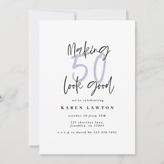 50-jarige verjaardag-uitnodiging (Voorkant)