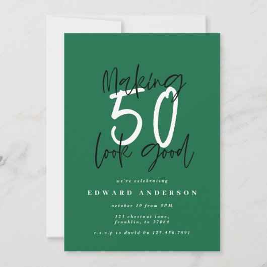 50-jarige verjaardag-uitnodiging (Voorkant)