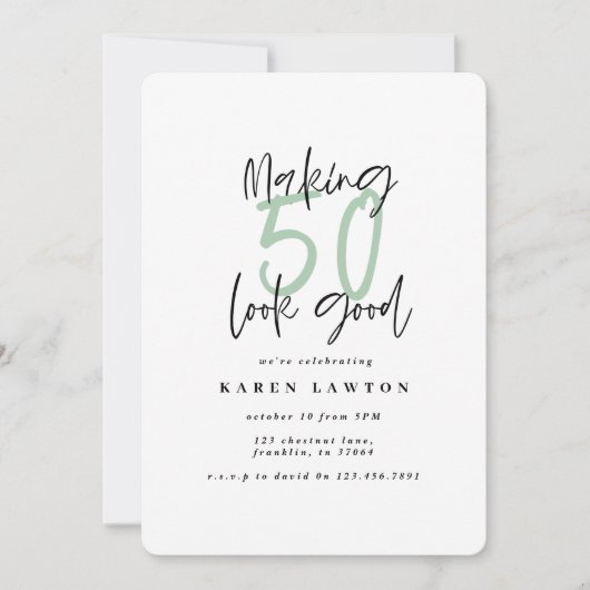 50-jarige verjaardag-uitnodiging (Voorkant)