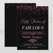 50-jarige vrouwen met roze en zwarte roze en Fabul Kaart (Voorkant / Achterkant)