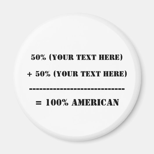 50% (Jouw tekst hier) Magneet (Voorkant)