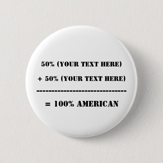 50% (Jouw tekst hier) Ronde Button 5,7 Cm (Voorkant)