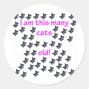 50 Kattenkoppen Oud Ronde Sticker