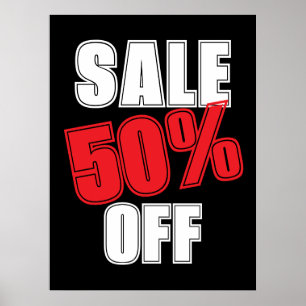 50% Korting Bord, Winkel Signage, Zakelijke Uitver Poster