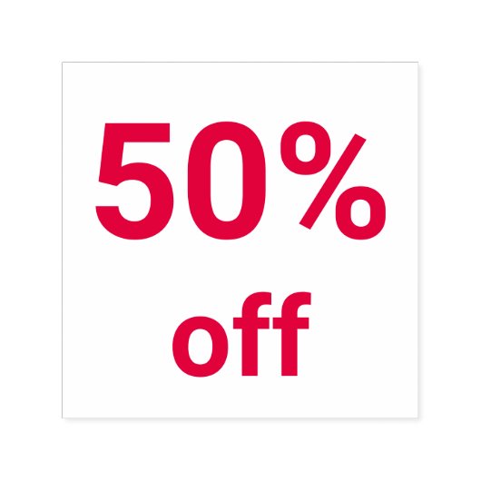 50% korting felrode uitverkoop ticket  zelfinktende stempel (Design)