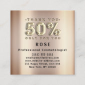 50% korting Logo Dank u Roos Gold Afsprakenkaartje (Voorkant)