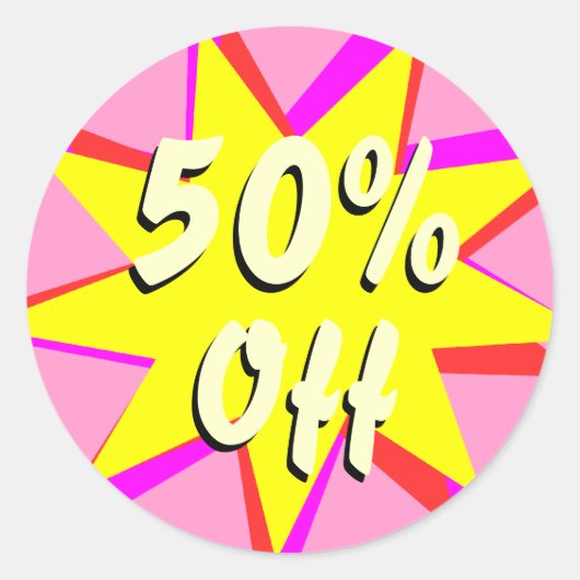 50% korting op Stickers in de detailhandel (Voorkant)