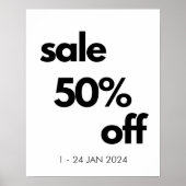 50% korting op verkoopbord, aangepaste detailhande poster (Voorkant)