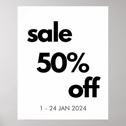 50% korting op verkoopbord, aangepaste detailhande poster (Voorkant)