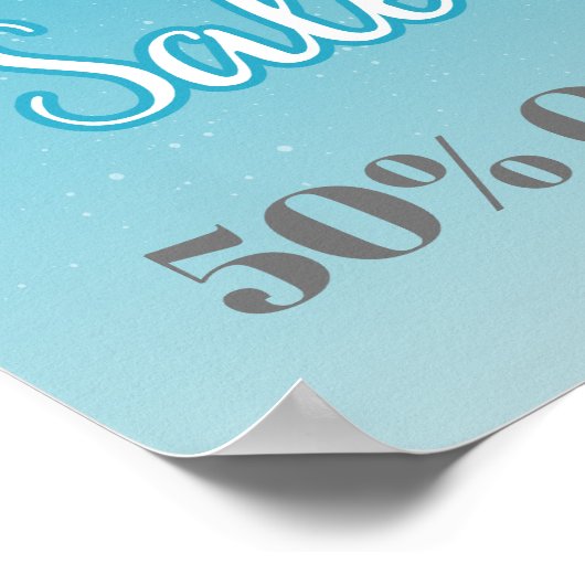 50% korting op winteruitverkoop teken bewerkbaar,  poster (Hoek)
