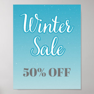 50% korting op winteruitverkoop teken bewerkbaar, poster
