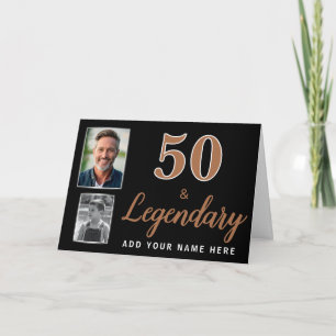 50 & Legendarische 2 Foto's 50ste Verjaardags Kaar Kaart
