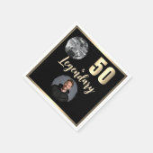 50 & Legendary 2 foto's 50ste verjaardag goud Servet (Hoek)