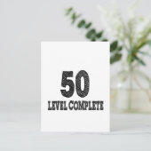 50 Level Voltooid Verjaardag Briefkaart (Staand voorkant)