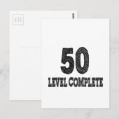 50 Level Voltooid Verjaardag Briefkaart (Voorkant / Achterkant)