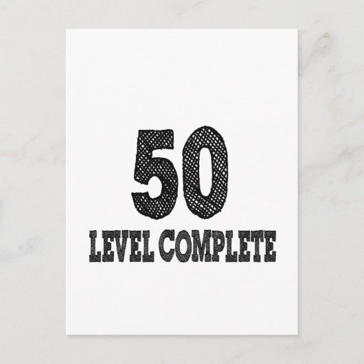 50 Level Voltooid Verjaardag Briefkaart (Voorkant)