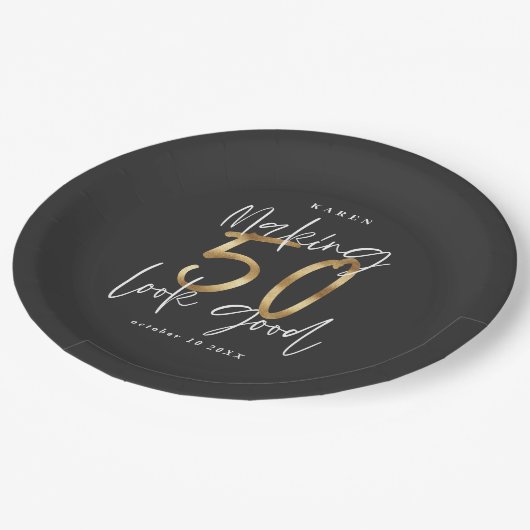 50 lijken goed goud op een feestdag papieren bordje (Gekanteld)