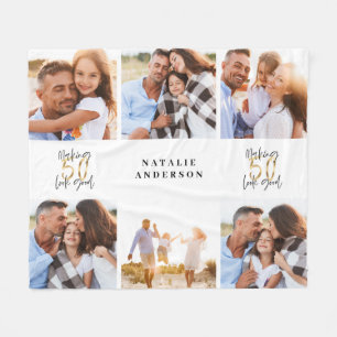 50 lijken goed op gouden zwarte fotoverjaardag fleece deken