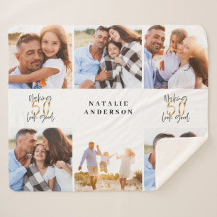 50 lijken goed op gouden zwarte fotoverjaardag sherpa deken