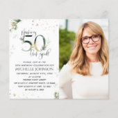50-look Good Gold Photo Birthday Invitation (Voorkant)