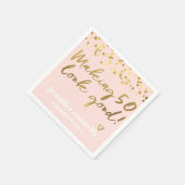 50-look Good Gold Script Confetti Roze maken Servet (Hoek)