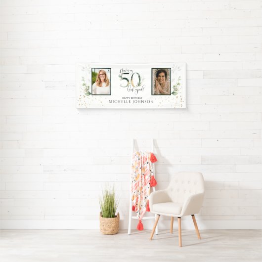 50-look Good Green Gold Photo Birthday Spandoek (Insitu)