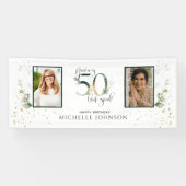 50-look Good Green Gold Photo Birthday Spandoek (Horizontaal)