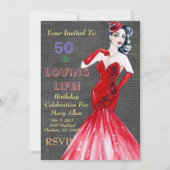 50 & Loving Life Feest Uitnodigingen (Voorkant)