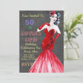 50 & Loving Life Feest Uitnodigingen (Staand voorkant)