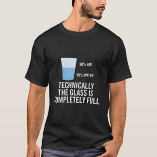 50 Lucht 50 Water Technisch is het Glas Volledig T-shirt