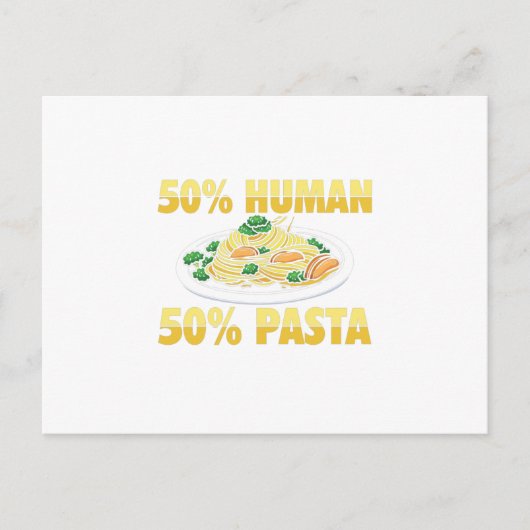 50% menselijke 50% pasta | Noodles Gift Idee Briefkaart (Voorkant)
