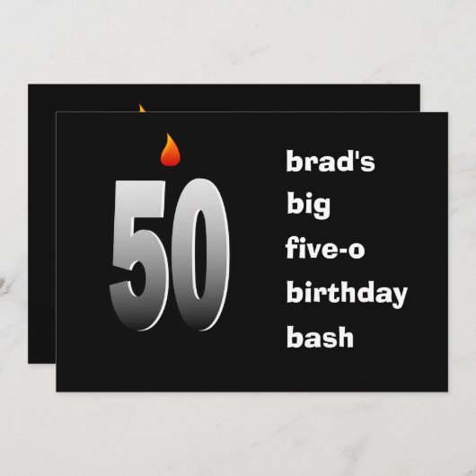 50 met vlam, grote uitnodiging van vijf tot zes uu (Voorkant / Achterkant)