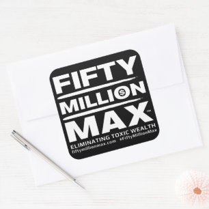 50 miljoen Max™ tekst Logo 3" Stickers (6)