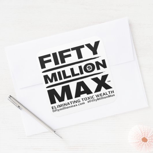 50 miljoen Max™ tekst Logo 3" Stickers (6) (Envelop)