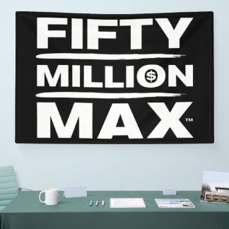 50 miljoen Max™ witte Logo 4" x 6" banner