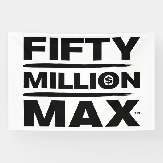 50 miljoen Max™ witte Logo 4" x 6" banner (Horizontaal)