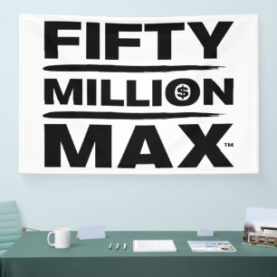 50 miljoen Max™ witte Logo 4" x 6" banner