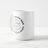 50 miljoen Max™ Zwart Logo Grote Classic Mok (Voorkant links)