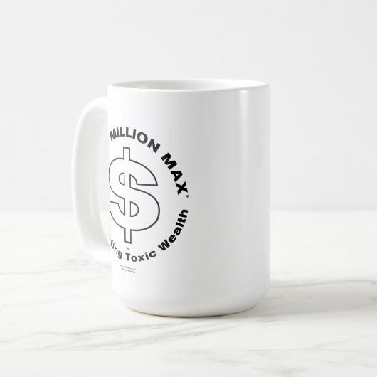 50 miljoen Max™ Zwart Logo Grote Classic Mok (Voorkant links)