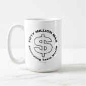 50 miljoen Max™ Zwart Logo Grote Classic Mok (Links)