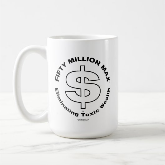 50 miljoen Max™ Zwart Logo Grote Classic Mok (Links)