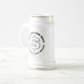 50 Miljoen Max™ Zwart Logo Wit Stein Mok (Voorkant links)