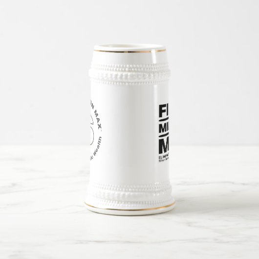 50 Miljoen Max™ Zwart Logo Wit Stein Mok (Center)