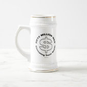 50 Miljoen Max™ Zwart Logo Wit Stein Mok (Links)